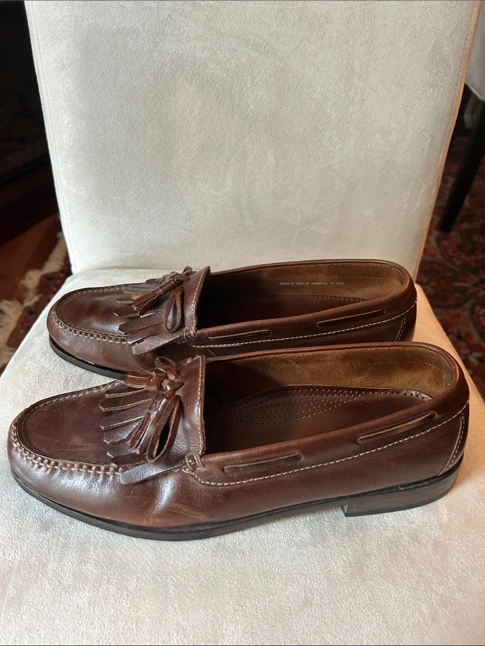 Cole Haan Men's Brown Leather Tassel Kiltie Loafers